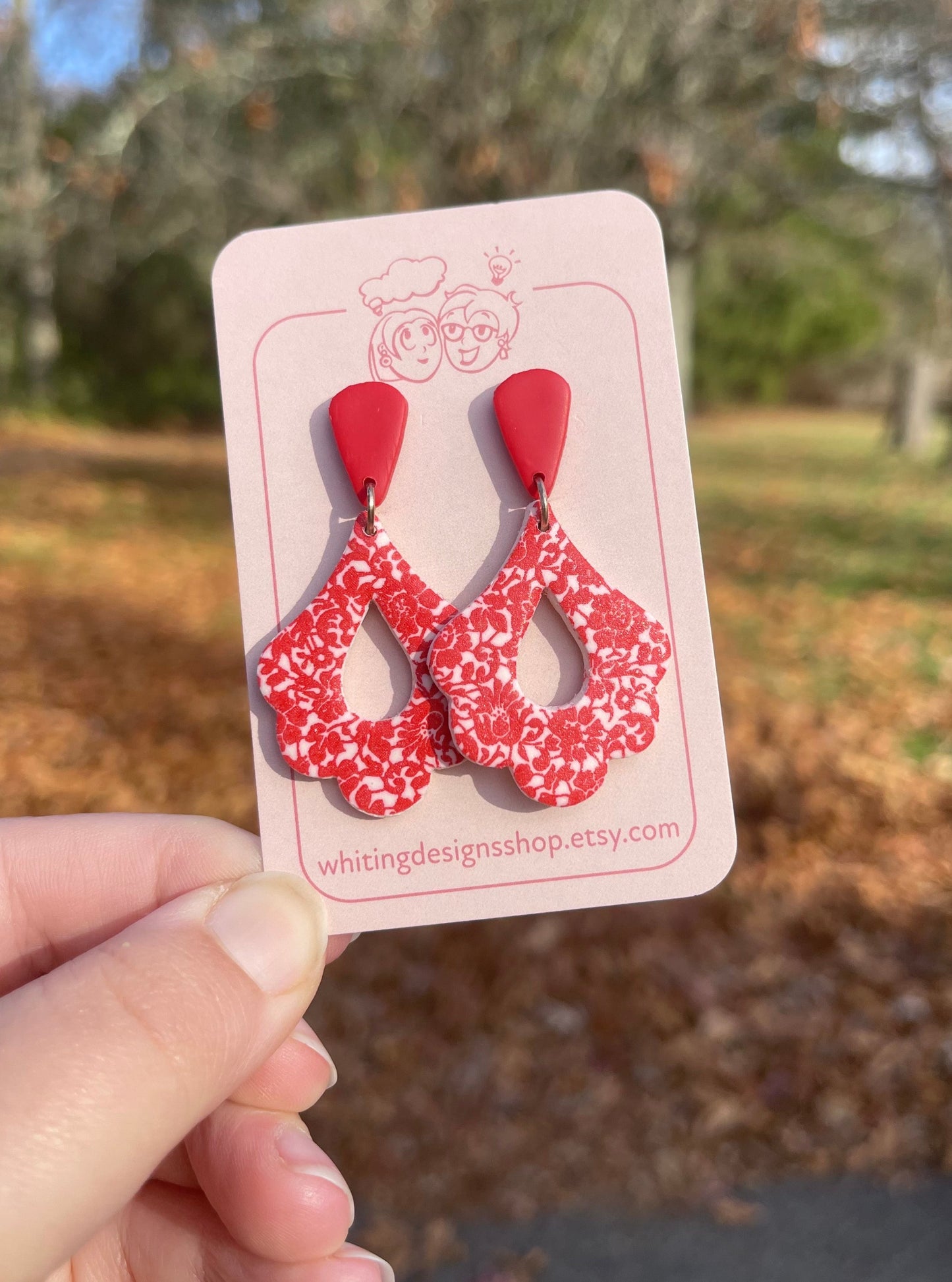 Red Floral Drop