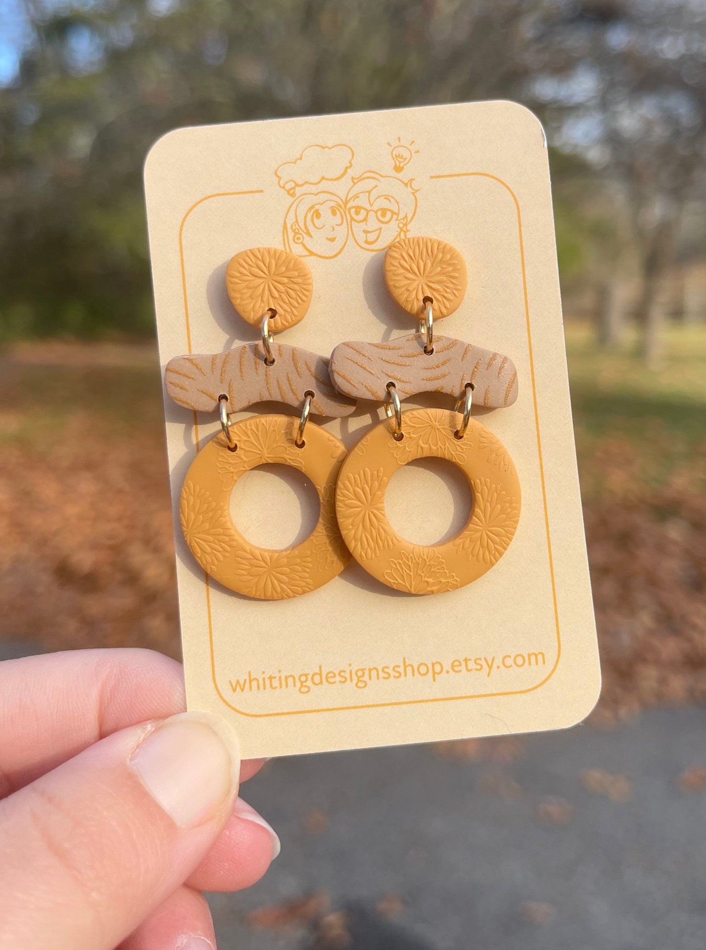 Golden Floral Rings