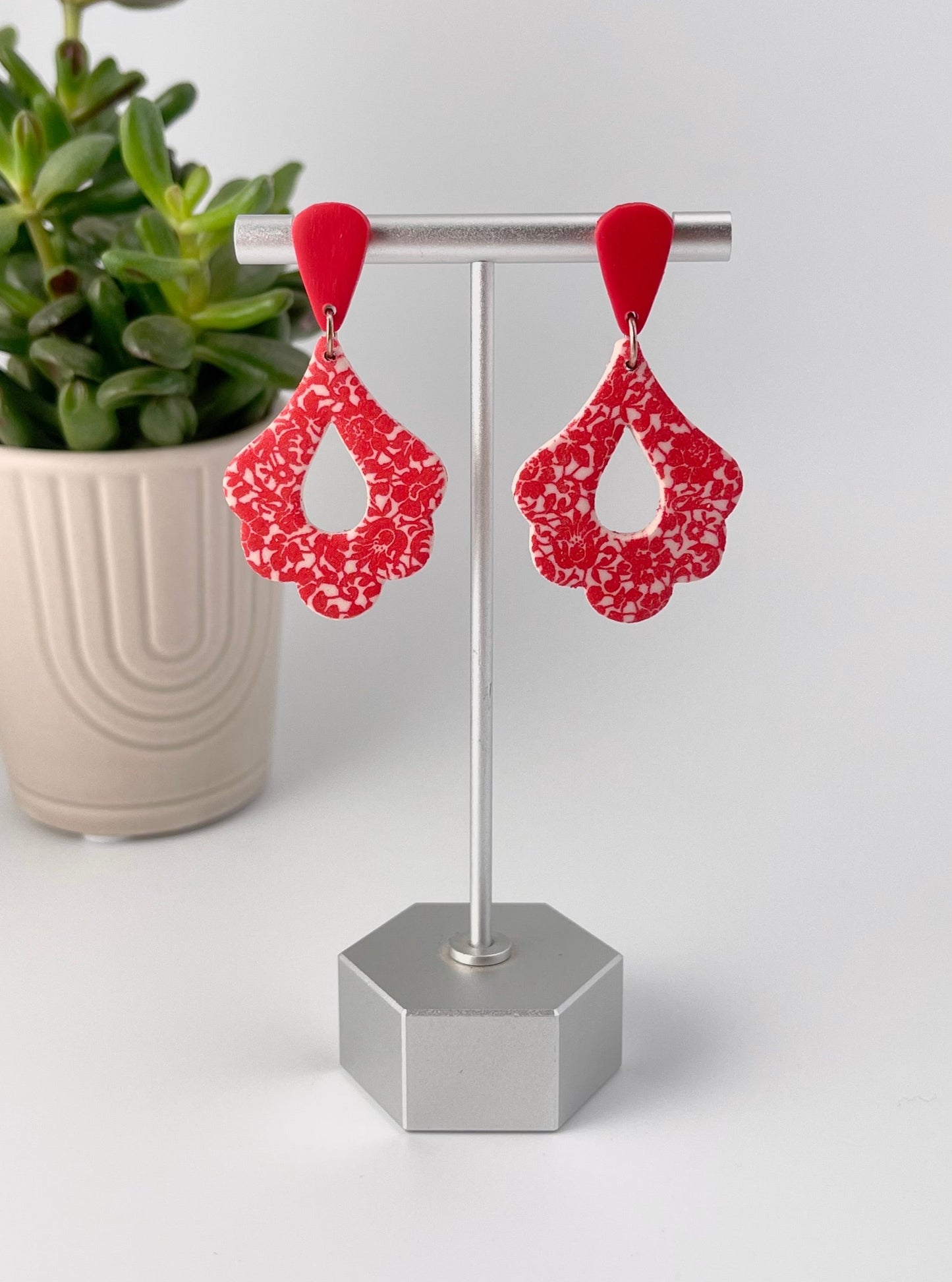 Red Floral Drop