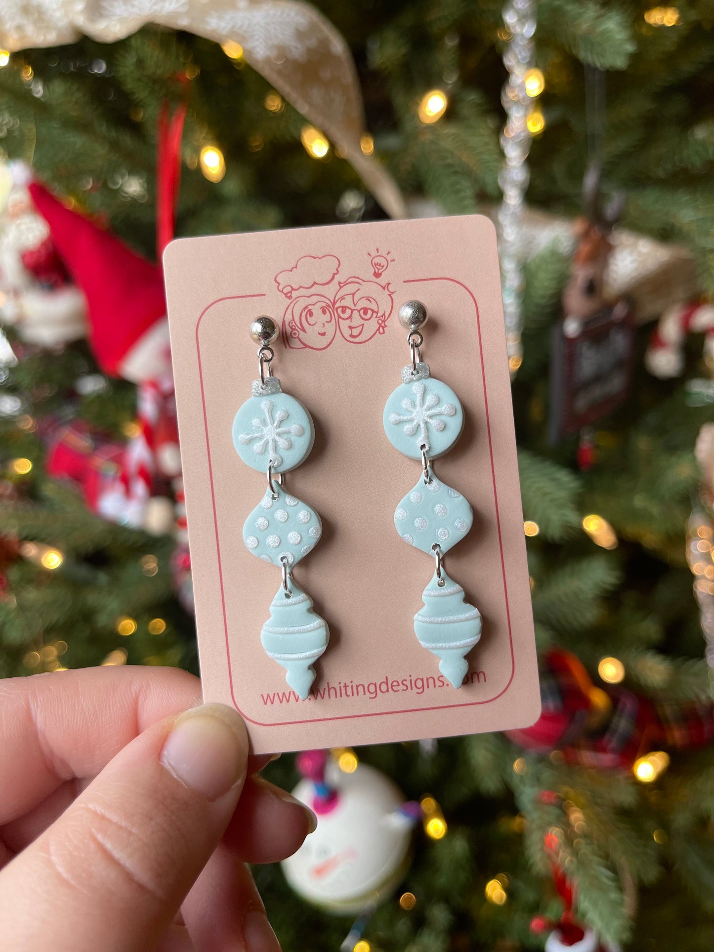 Pale Blue Ornament Trio