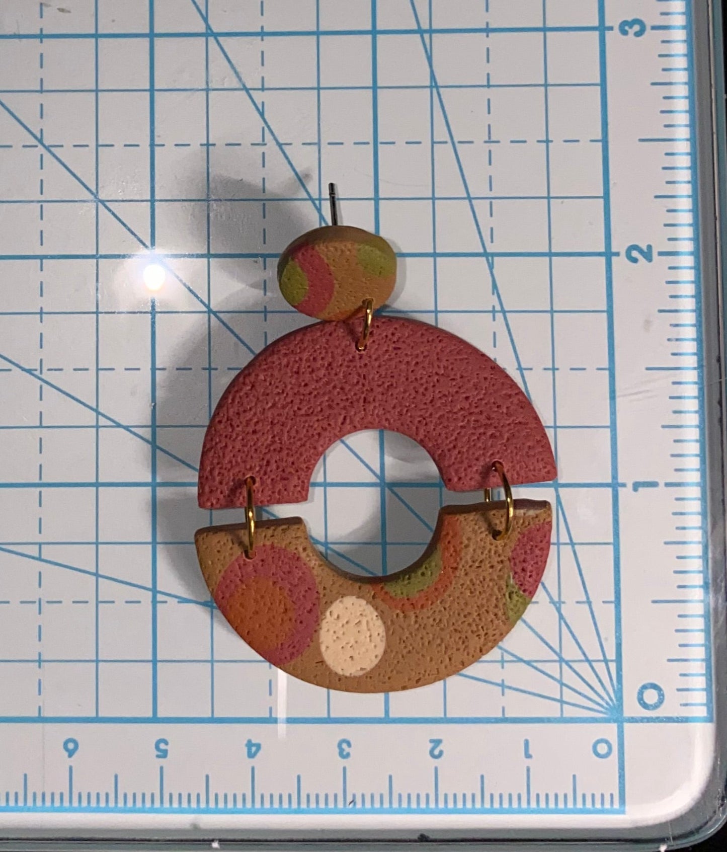 'Mod' two-part circles - burnt orange